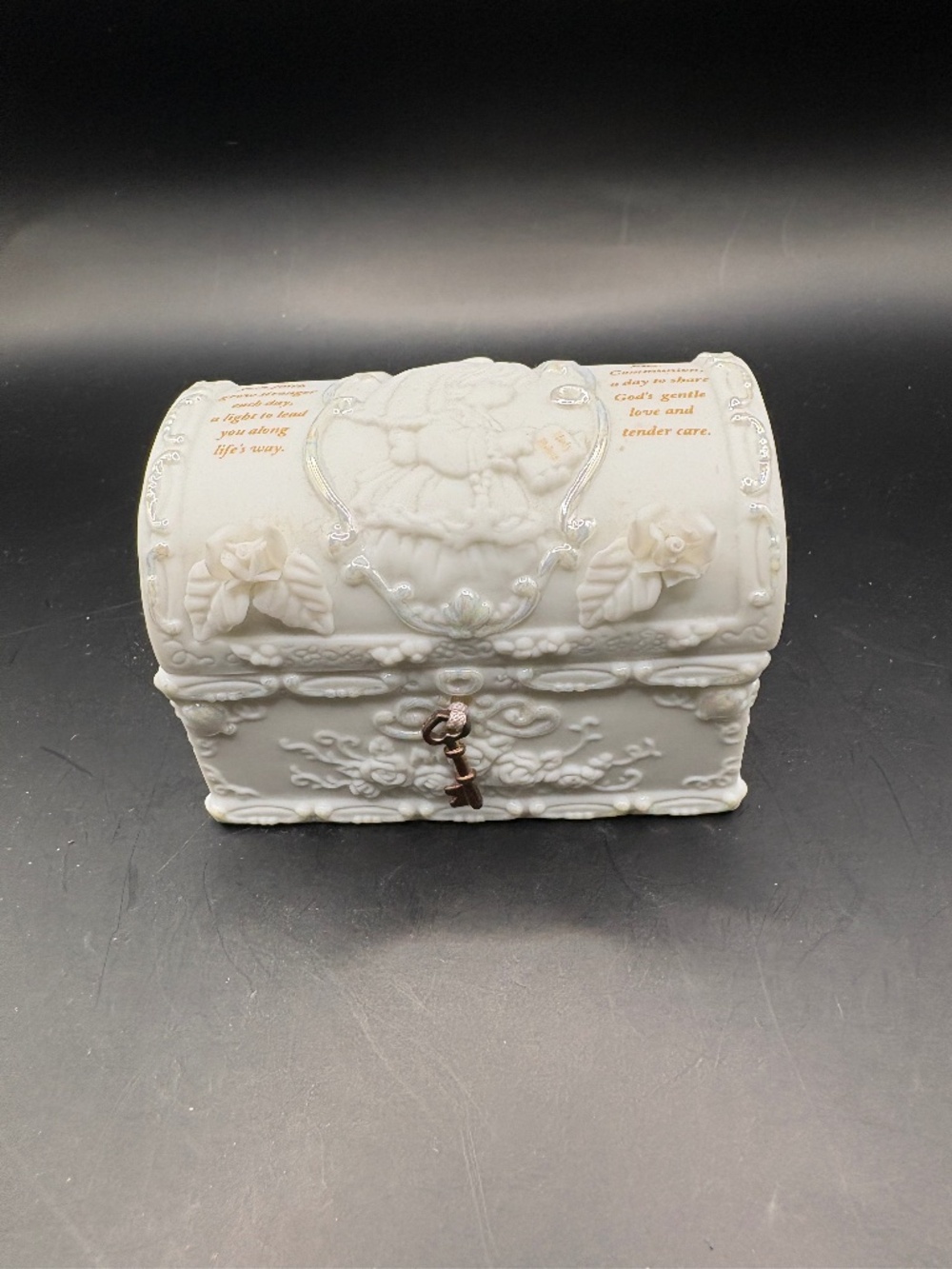 Precious Moments Girl's First Communion Ceramic Trinket Box